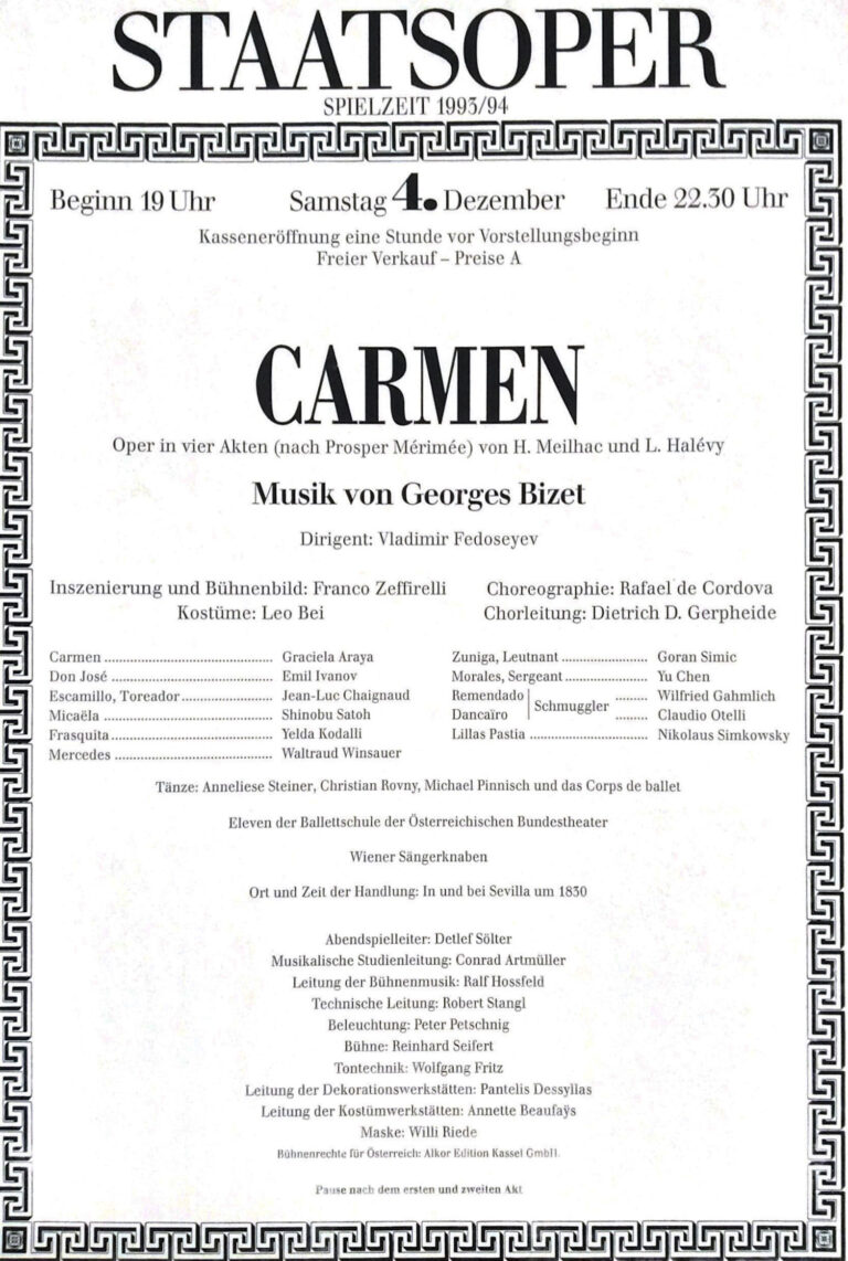 [カルメン] ウィーン国立歌劇場にて[CARMEN] Wiener Staatsoper